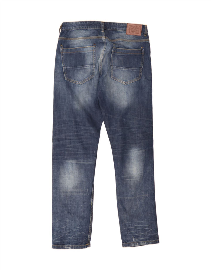 VINTAGE Mens Slim Jeans W34 L34 Blue Cotton Vintage Vintage and Second-Hand Vintage from Messina Hembry 