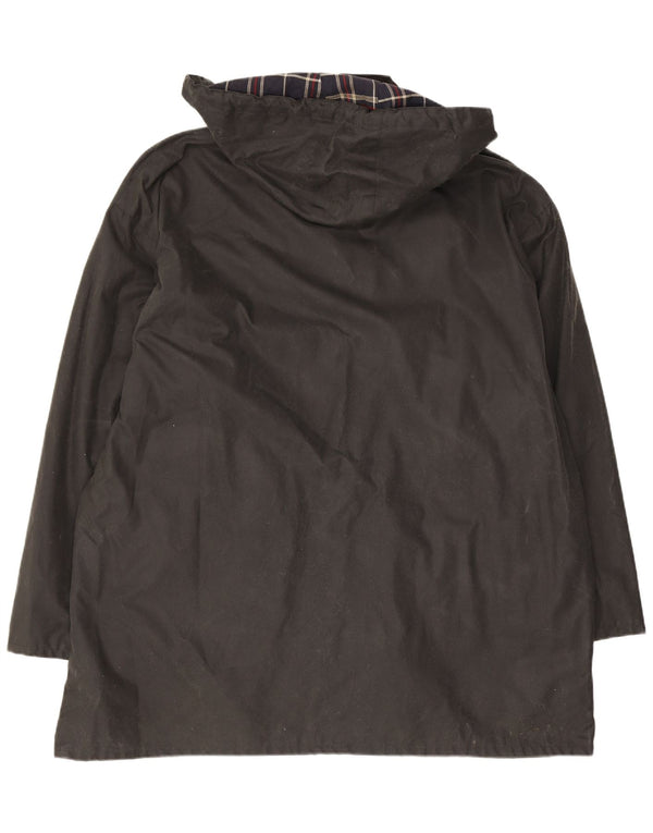MC Orvis Herre Loose Fit Hætte voksbehandlet bomuldsjakke UK 40 Large Black
