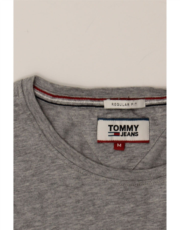 TOMMY HILFIGER Mens Regular Fit T-Shirt Top Medium Grey Cotton Vintage Tommy Hilfiger and Second-Hand Tommy Hilfiger from Messina Hembry 