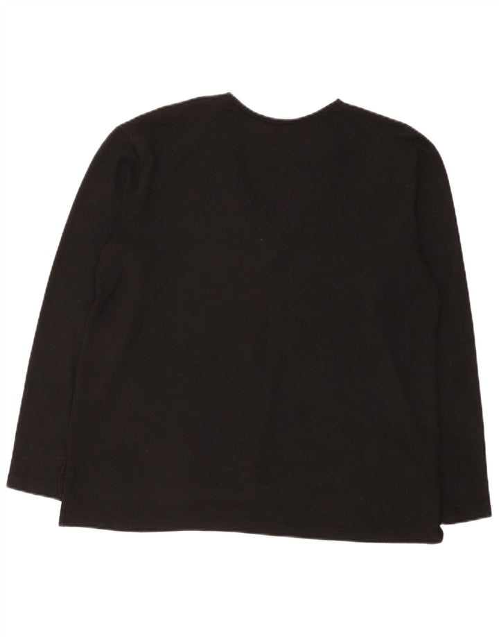Zara Womens Top Long Sleeve UK 14 Medium Black Spotted Polyester