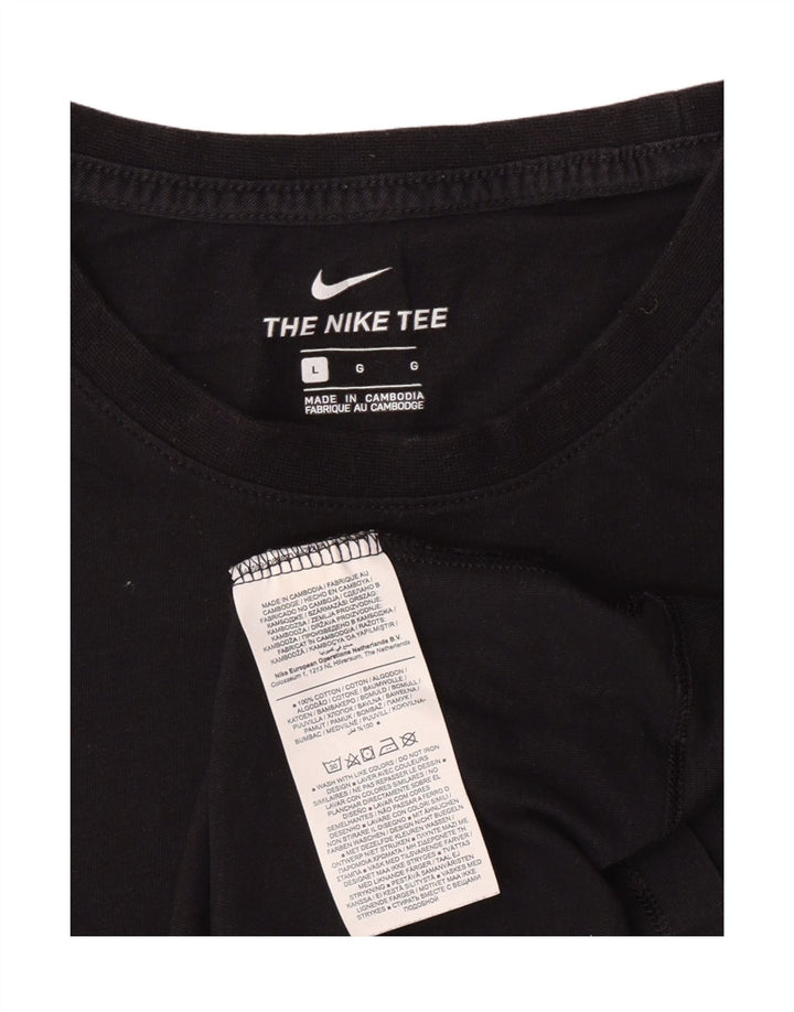 NIKE Womens T-Shirt Top Large Black Cotton Vintage Nike and Second-Hand Nike from Messina Hembry 