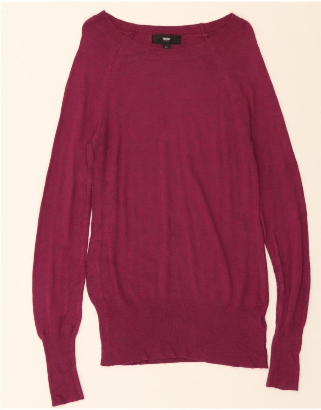 MOSSIMO Womens Boat Neck Jumper Sweater UK 10 Small Maroon Nylon Vintage Mossimo and Second-Hand Mossimo from Messina Hembry 