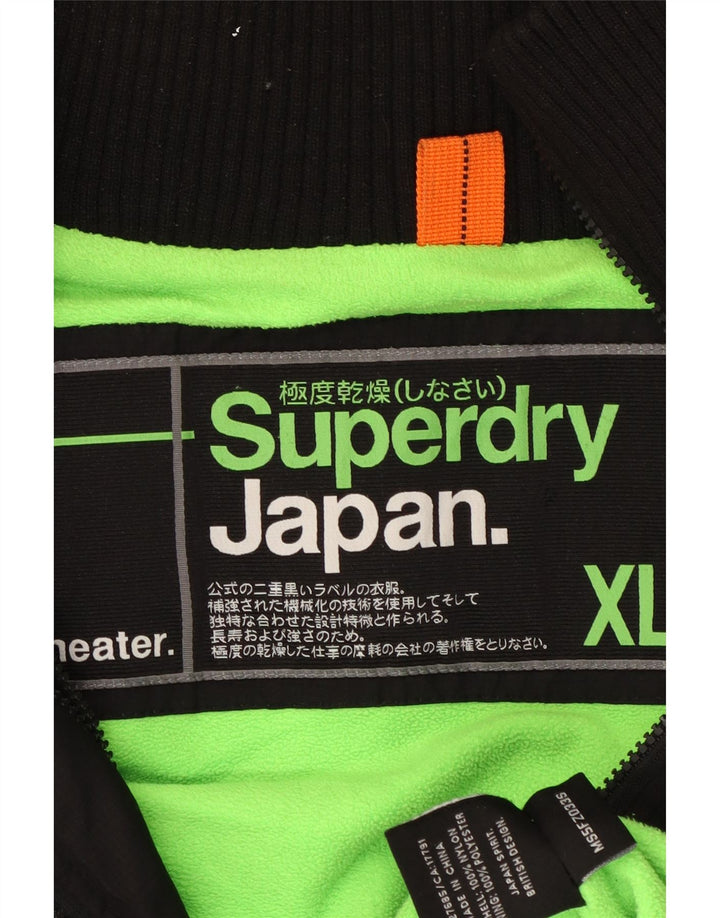 Superdry Mens Windbreaker Jacket UK 42 XL Black Nylon