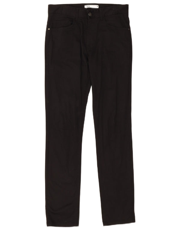 Zara Herren Slim Freizeithose EU 36 XS W29 L30 Schwarze Baumwolle