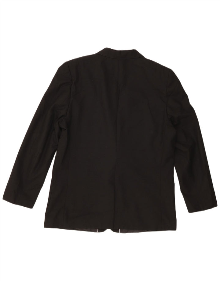 MARKS & SPENCER Boys 2 Button Blazer Jacket 14-15 Years Black Polyester
