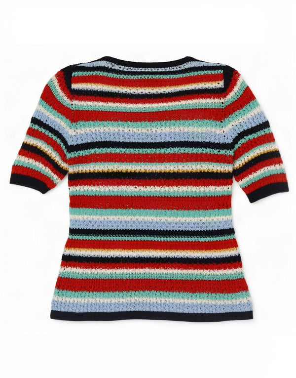 Topshop Damen-Pullover mit U-Boot-Ausschnitt, Gr. 10, Größe S, mehrfarbig, gestreift