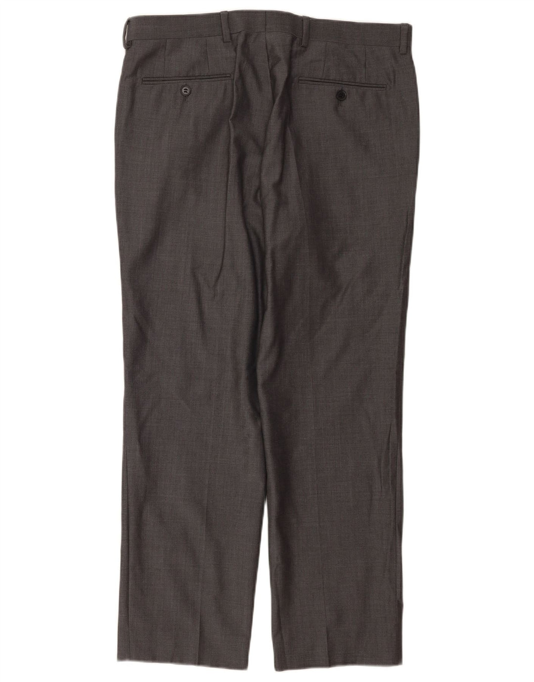 Marks & Spencer Mens Straight Suit Trousers W34 L29 Grey Wool