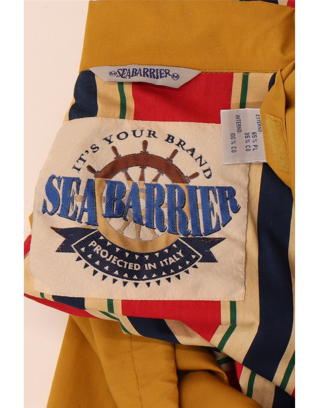 Sea Barrier Herre Bomber Jacket UK 40 Large Yellow Polyester