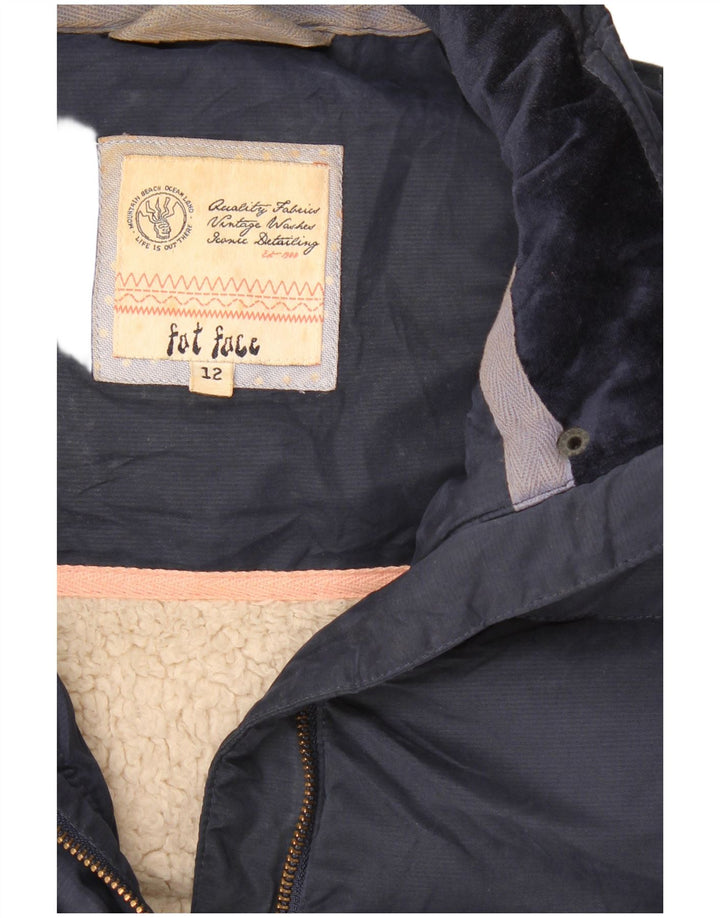 Fat Face Womens Sherpa Padded Gilet UK 12 Medium  Navy Blue Polyester