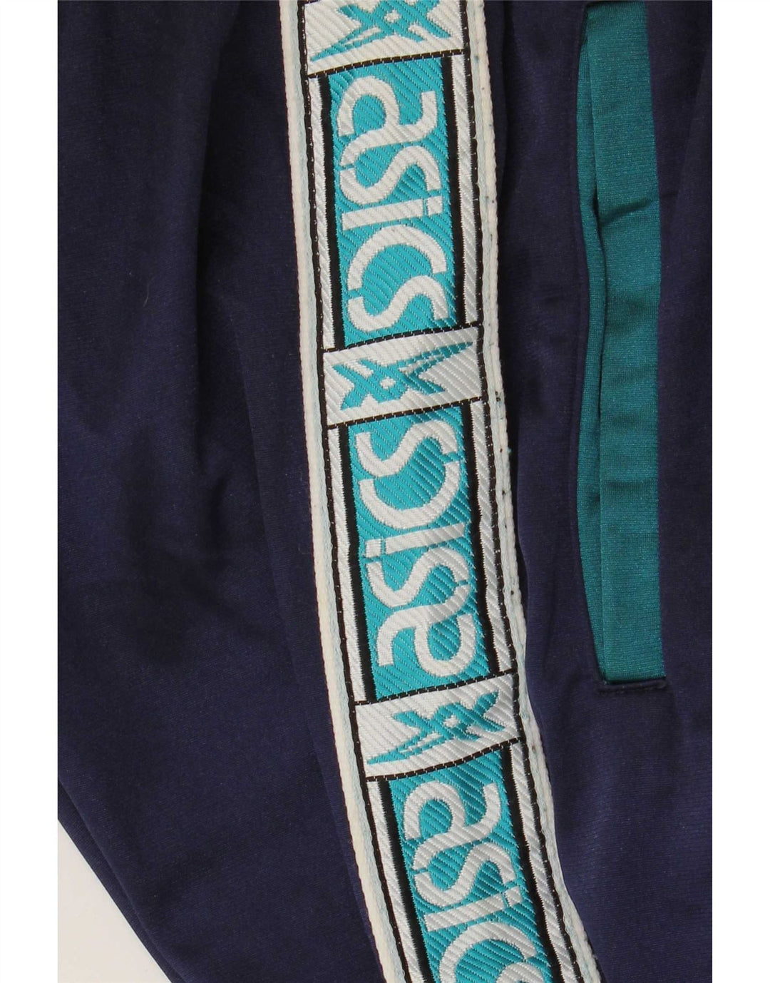 Pantaloni da tuta grafica da uomo Asics a blocchi di colore blu navy medio