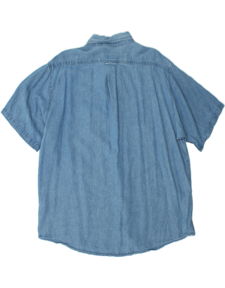 IZOD Mens Short Sleeve Denim Shirt XL Blue Lyocell Vintage Izod and Second-Hand Izod from Messina Hembry 