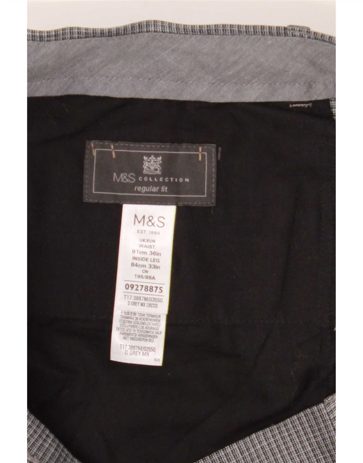 Pantaloni da abito dritti da uomo Marks & Spencer vestibilità regolare W36 L29 Grigi