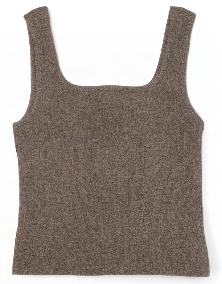 Topshop Damen Crop Knit Cami Top UK 12 Mittelgrau