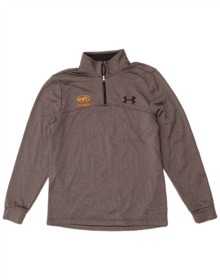 Under Armour Mens Cold Gear Zip Neck Pullover Tracksuit Top Small Grey