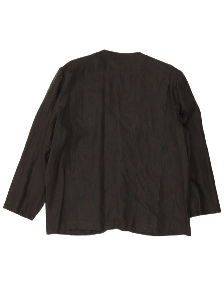Jaqueta blazer feminina vintage com 1 botão Reino Unido 14 grande preta
