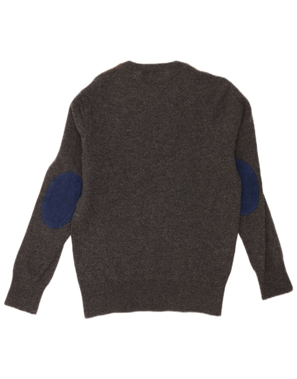 Tommy Hilfiger Mens Crew Neck Jumper Sweater Small Grey Colourblock