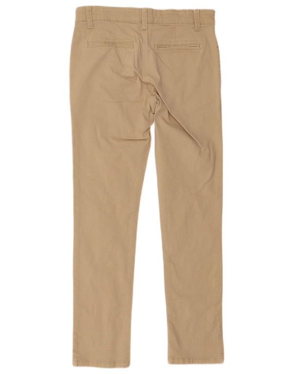 Benetton Boys Slim Chino Trousers 11-12 Years 2XL W30 L28 Beige Cotton