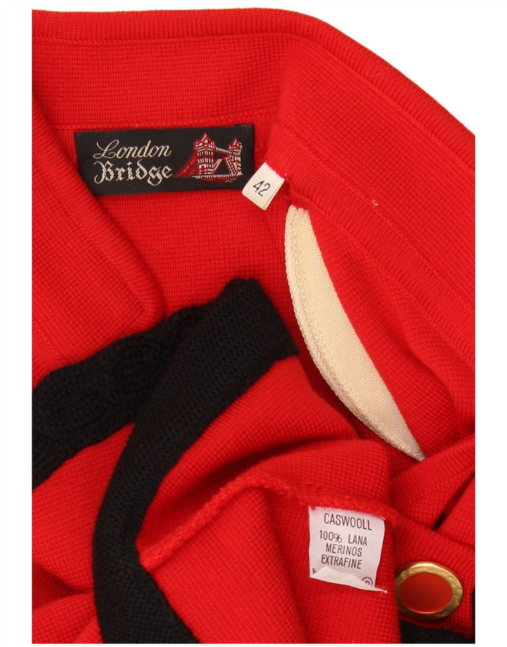Vintage Damen Zweireihige Blazerjacke IT 42 Mittelroter Farbblock
