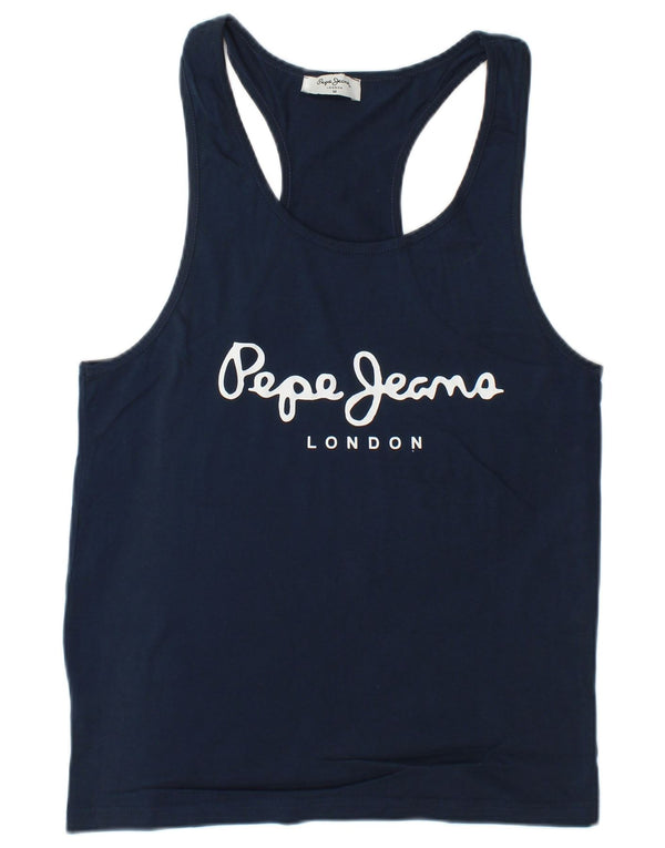 Ανδρικό γραφικό γιλέκο PEPE Jeans Top Medium Navy Blue Cotton