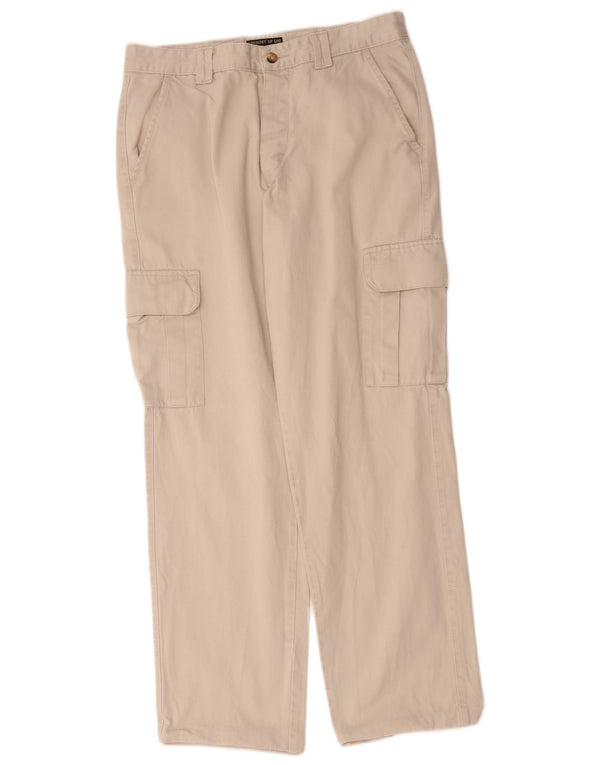 Lee Mens Straight Cargo Trousers W34 L32 Beige Cotton