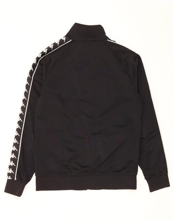 Kappa Mens Graphic Tracksuit Top Jacket Pequeno Poliéster Preto