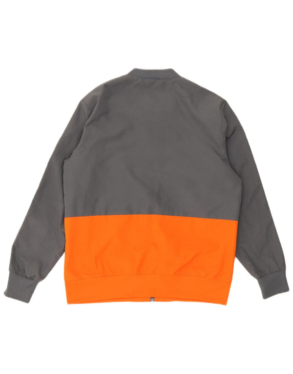 Adidas Mens Bomber Jacket UK 40 Large Grey Colourblock Polyester