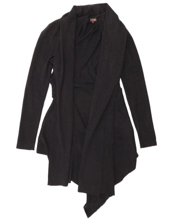 Phase Eight Womens Longline Open Cardigan Sweater UK 14 Medium Black Bomuld