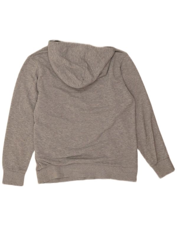 Adidas Mens Graphic Hoodie Jumper Medium Grey Flecked Cotton