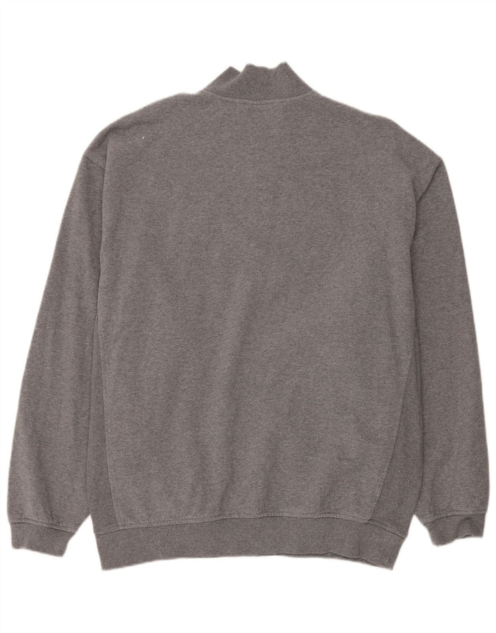 Nike Mens Zip Neck Sweatshirt Jumper Large Grey Flecked Cotton