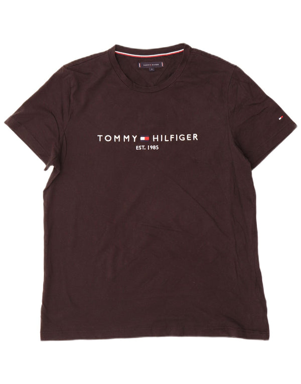 Tommy Hilfiger Camiseta gráfica para hombre Top XL Algodón negro