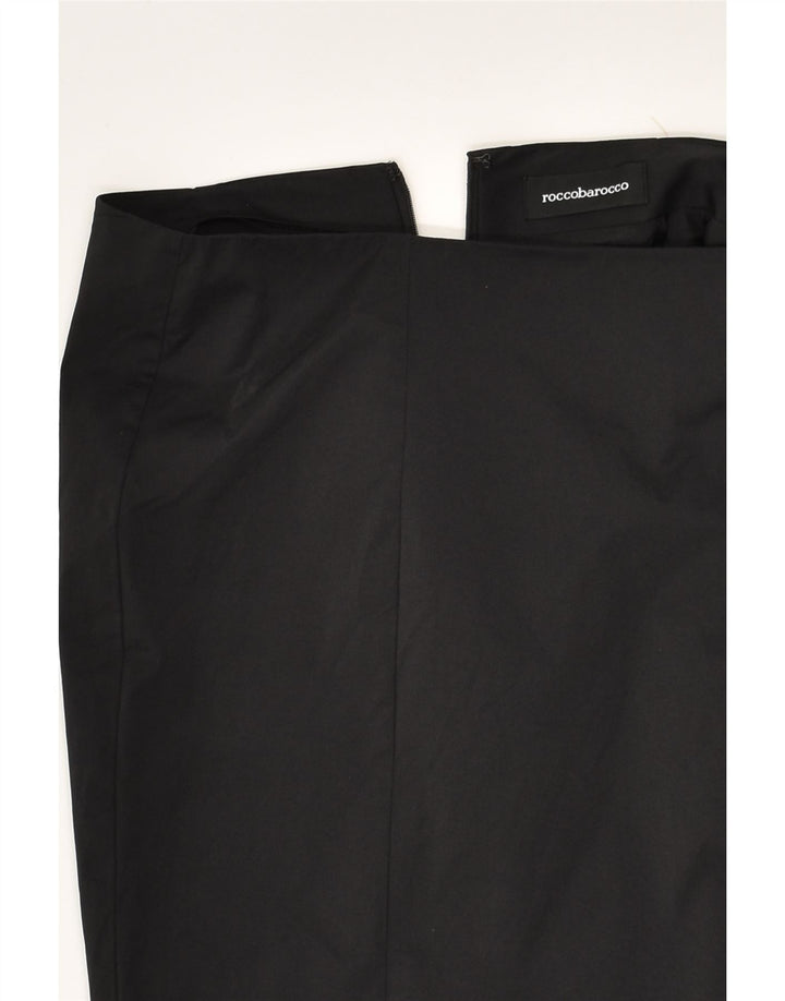 ROCCOBAROCCO Womens Pencil Skirt US 10 Large W32  Black Cotton | Vintage Roccobarocco | Thrift | Second-Hand Roccobarocco | Used Clothing | Messina Hembry 