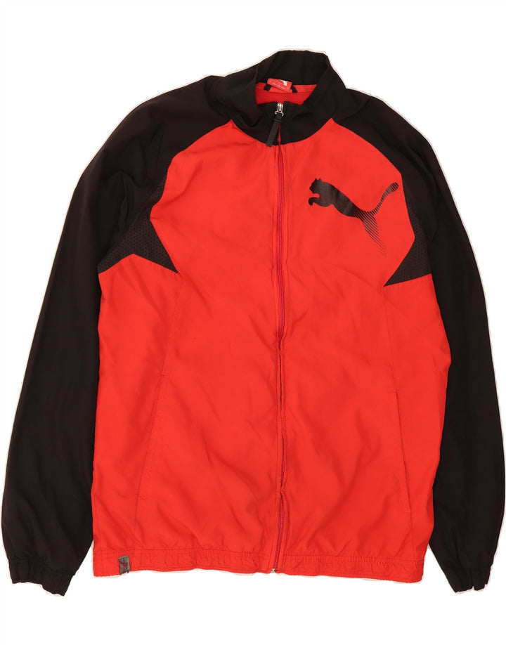 PUMA Mens Graphic Tracksuit Top Jacket Large Red Colourblock Polyester Vintage Puma and Second-Hand Puma from Messina Hembry 