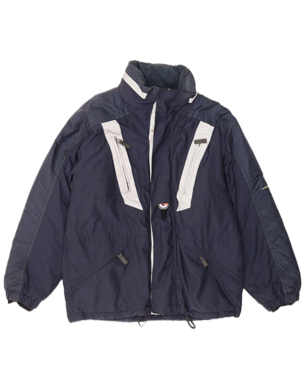 Μπουφάν Belfe & Mens Ski IT 48 Medium Navy Blue Colorblock Polyamide
