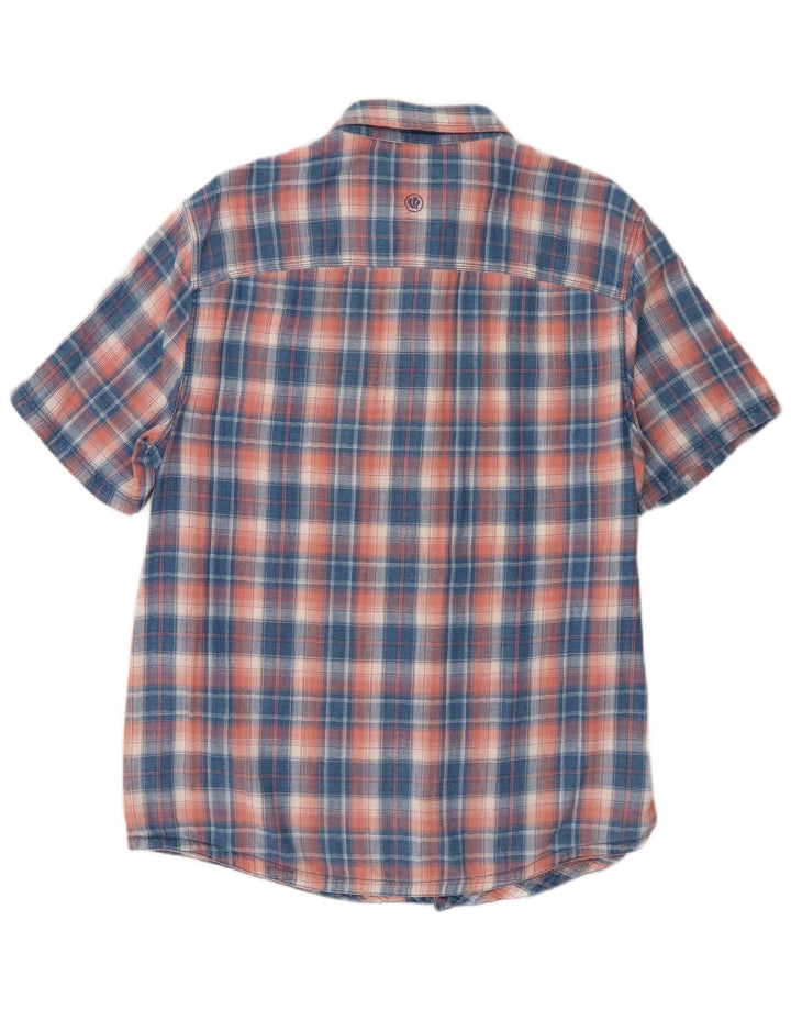 Fat Face Mens Short Sleeve Regular Fit Flannel Shirt Large Blue Check