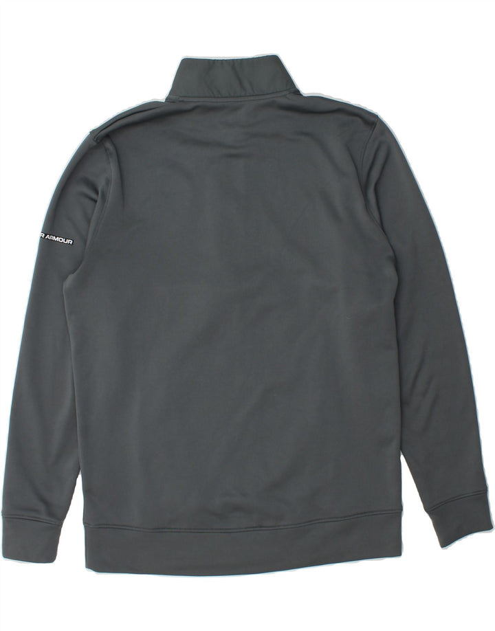 UNDER ARMOUR Mens Zip Neck Sweatshirt Jumper Medium Grey Polyester Vintage Under Armour and Second-Hand Under Armour from Messina Hembry 