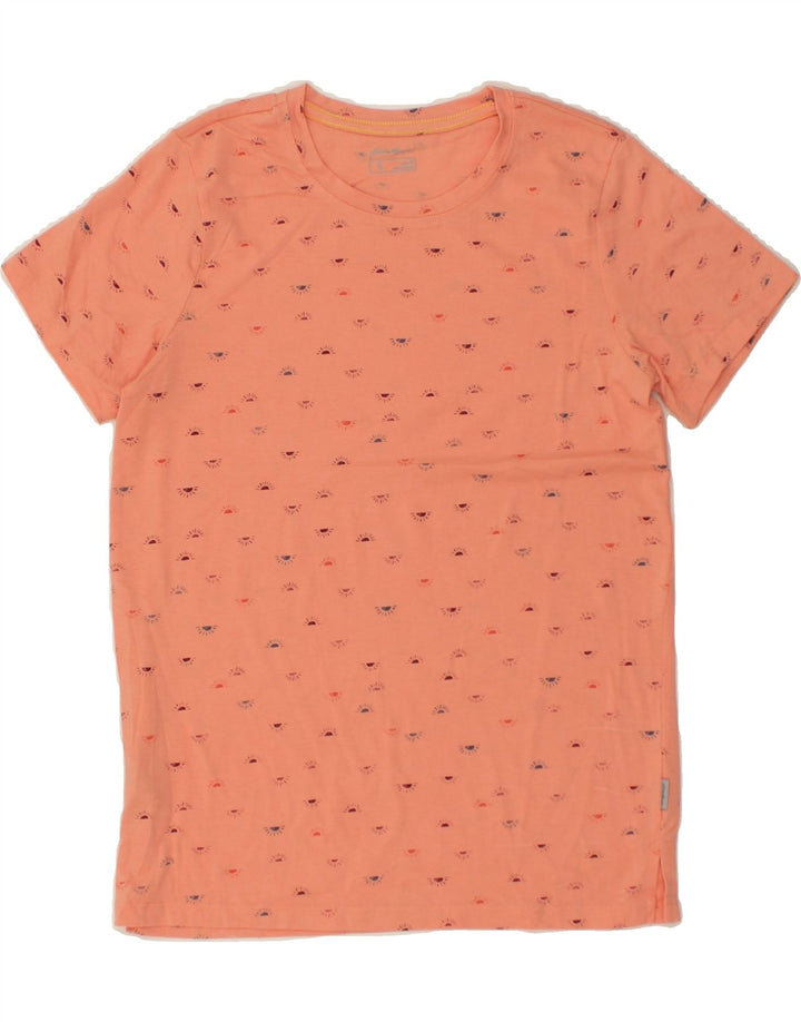 EDDIE BAUER Womens Graphic T-Shirt Top UK 10 Small Orange Cotton | Vintage Eddie Bauer | Thrift | Second-Hand Eddie Bauer | Used Clothing | Messina Hembry 