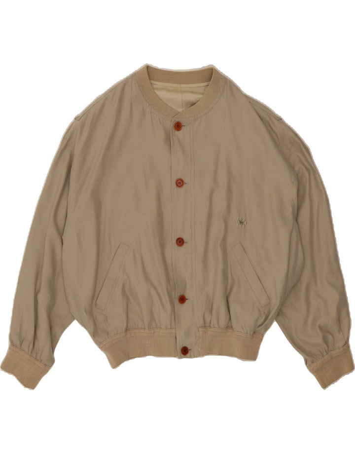 GERANI Mens Bomber Jacket IT 54 2XL Beige Polyester Vintage Gerani and Second-Hand Gerani from Messina Hembry 