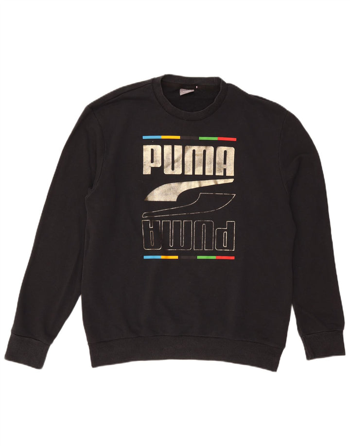 Puma Mens Graphic Sweatshirt Jumper Medium Black Cotton