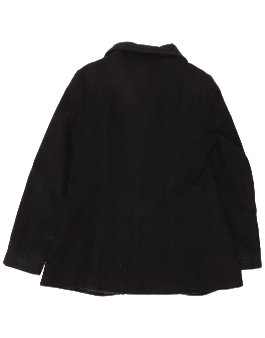 Zara Womens 3 Button Blazer Jacket UK 14 Large Black Wool
