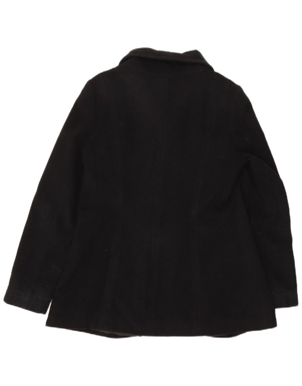 Zara Womens 3 Button Blazer Jacket UK 14 Large Black Wool