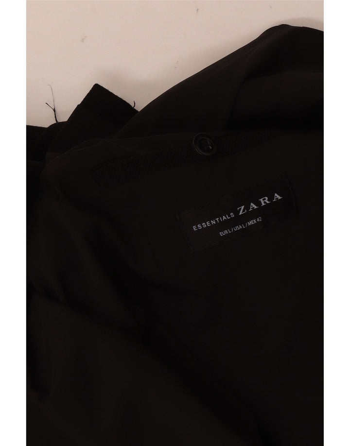 Zara Herre 2 Button Blazer Jacket UK 40 Large Black