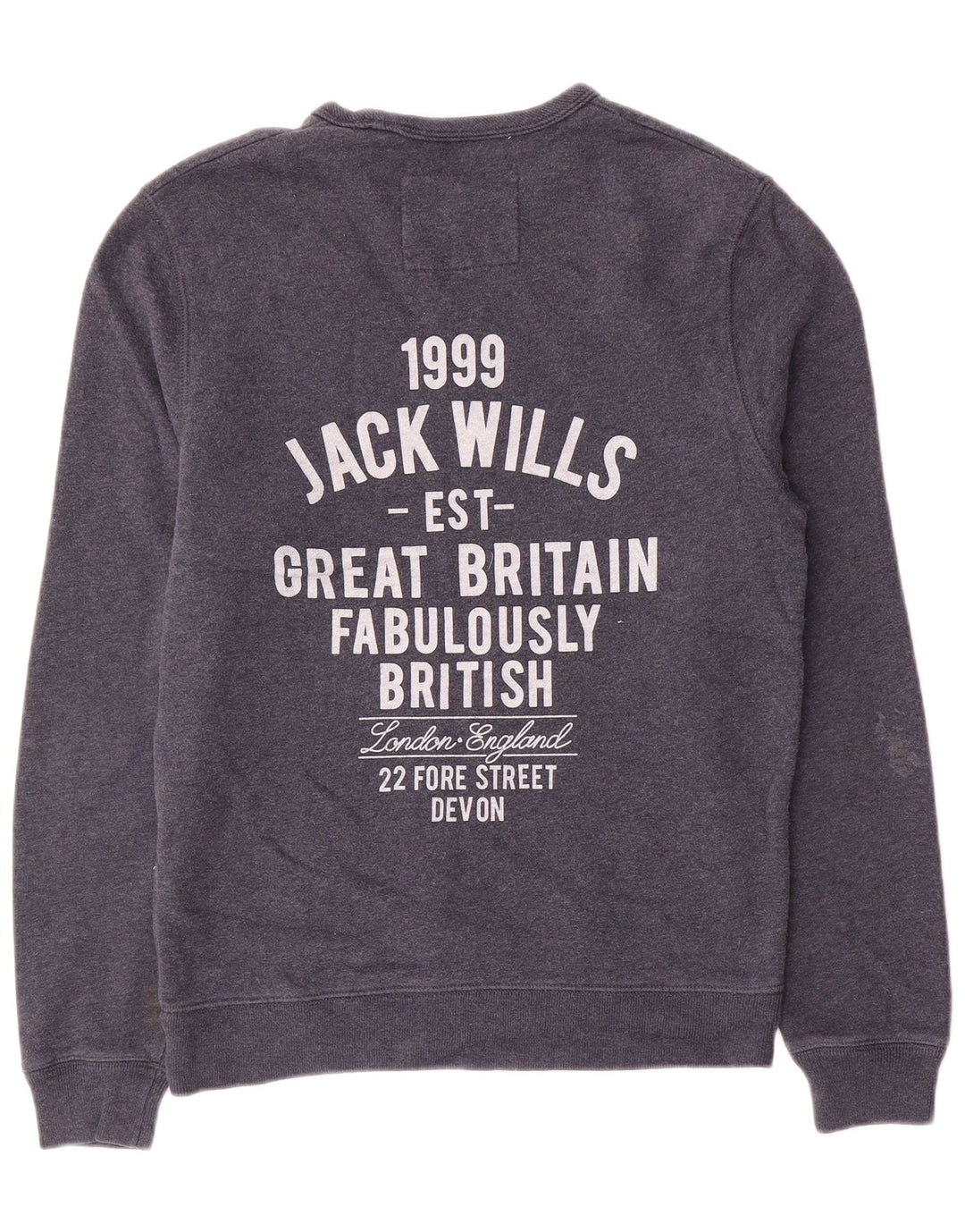 Jack Wills Mens Graphic Sweatshirt Jumper Medium Navy Blue Cotton