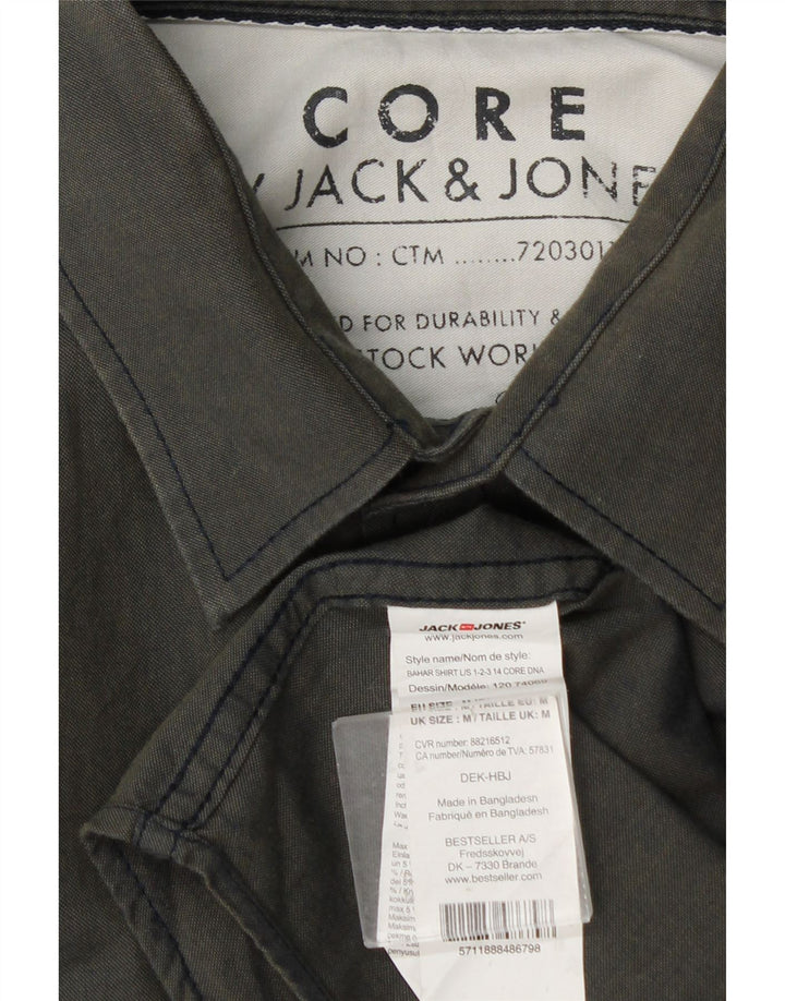 Jack & Jones Mens Shirt Medium Khaki Cotton