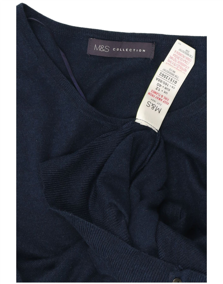 Marks & Spencer Womens Cardigan Sweater UK 12 Medium Navy Blue Viscose