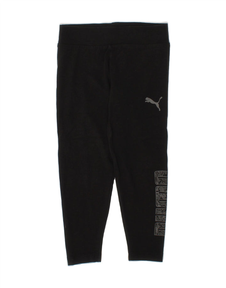 PUMA Girls Graphic Leggings 4-5 Years  Black Vintage Puma and Second-Hand Puma from Messina Hembry 