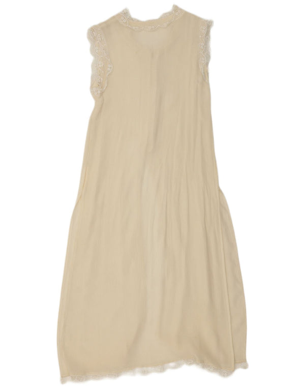 Vintage Womens Slip Dress UK 10 Small Off White