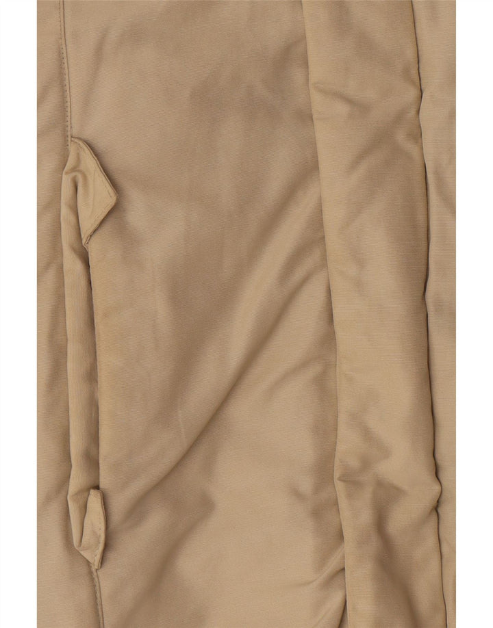 Woolrich Womens Hooded Padded Coat UK 12 Medium Beige Cotton