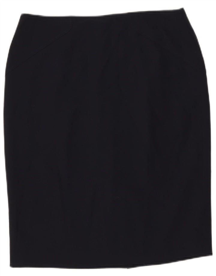 John Lewis Womens Pencil Skirt UK 12 Medium W30 Navy Blue Polyester
