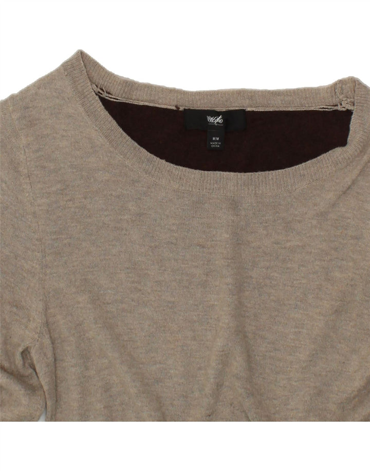 MOSSIMO Womens Boat Neck Jumper Sweater UK 12 Medium Brown Colourblock Vintage Mossimo and Second-Hand Mossimo from Messina Hembry 