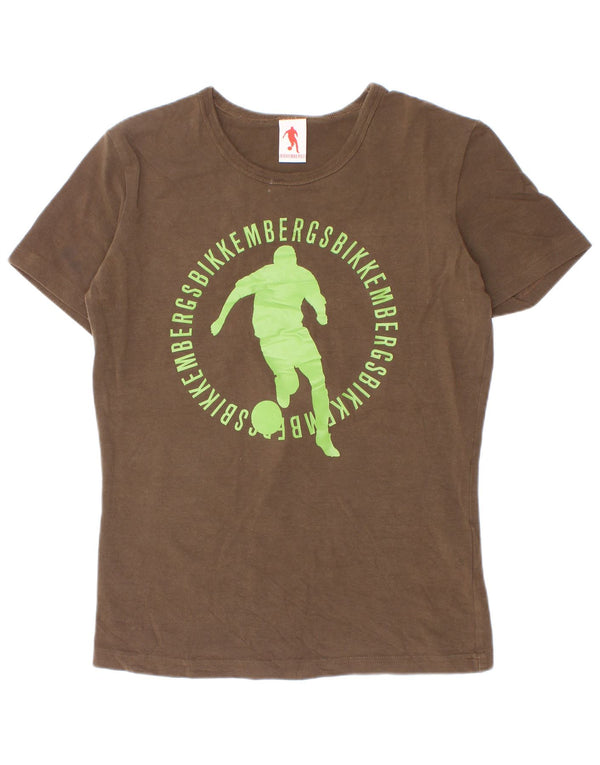 Bikkembergs T-Shirt Graphique Garçon 11-12 Ans Petit Kaki Coton